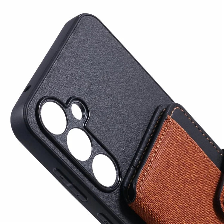 For Samsung Galaxy A55 5G Phone Case Adhesive Card Bag Color Matching with Kickstand