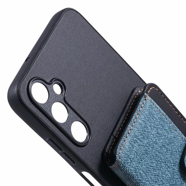 For Samsung Galaxy A05s 4G Phone Case Adhesive Card Bag Color Matching with Kickstand