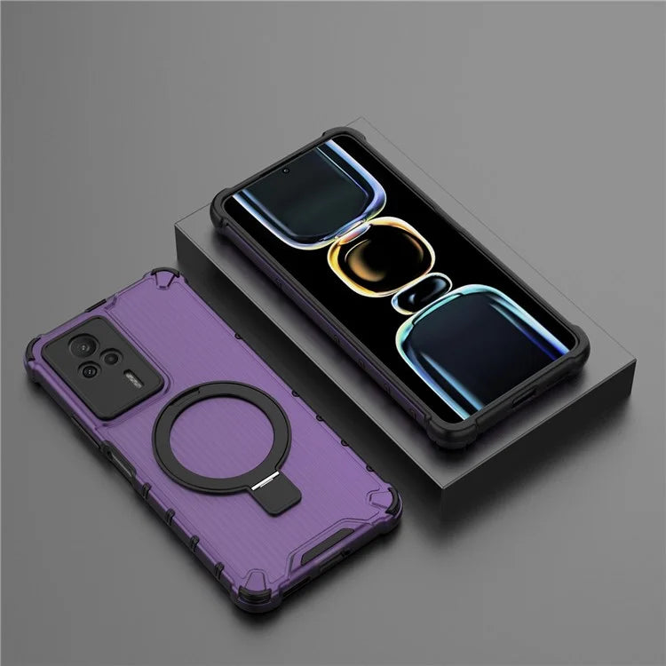 For Xiaomi Redmi K60E 5G Case with Kickstand PC+TPU Phone Cover Compatible with MagSafe