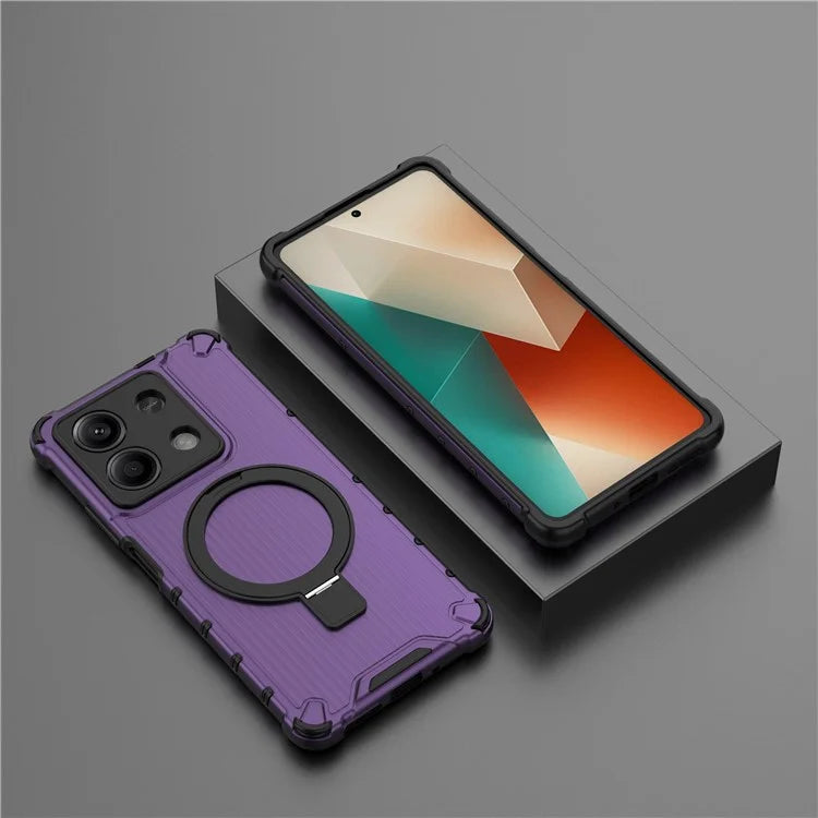 For Xiaomi Redmi Note 13 5G Case with Kickstand PC+TPU Phone Cover Compatible with MagSafe