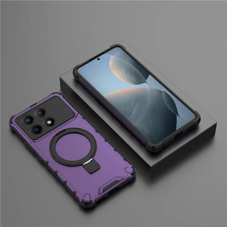 For Xiaomi Redmi K70E 5G / Poco X6 Pro 5G Case with Kickstand PC+TPU Phone Cover Compatible with MagSafe