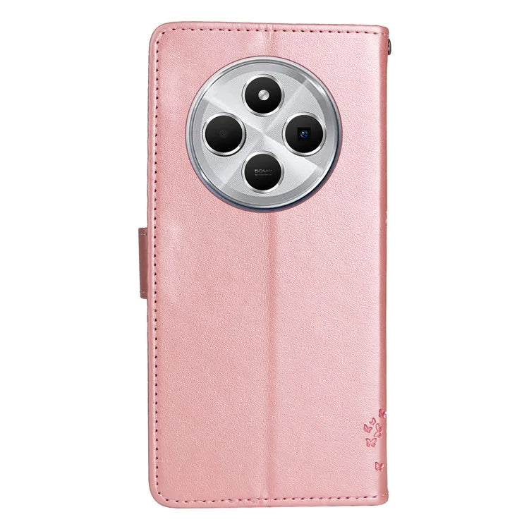 KT Imprinting Flower Series-3 For Xiaomi Redmi 14C 4G Case Cat Tree Pattern Flip Leather Phone Cover