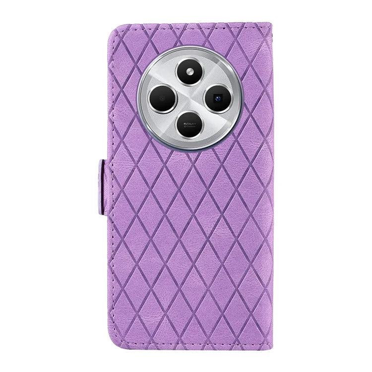 For Xiaomi Redmi 14C 4G Case Rhombus PU Leather Flip Wallet Phone Cover