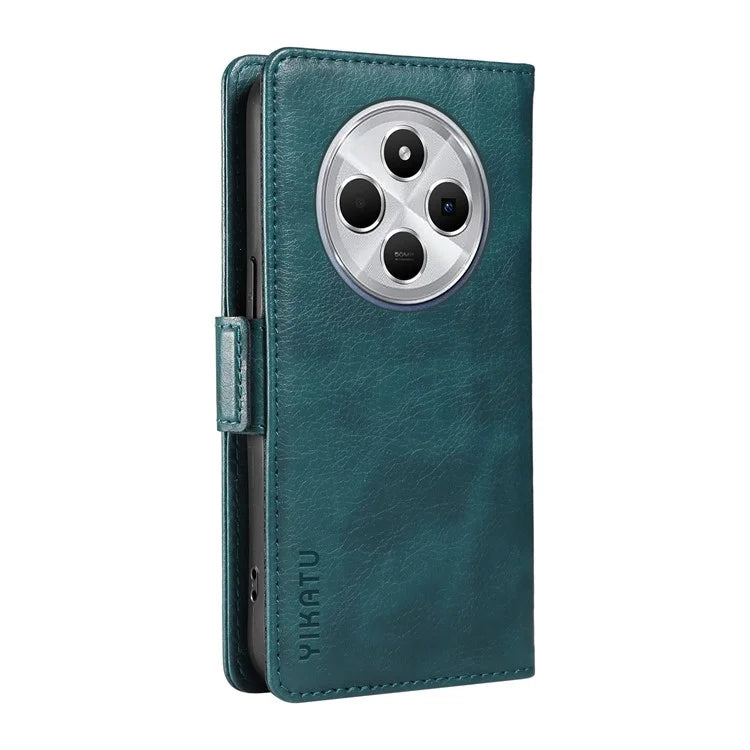 YIKATU YK-007 For Xiaomi Redmi 14C 4G Case Side Buckle PU Leather Phone Cover Litchi Texture