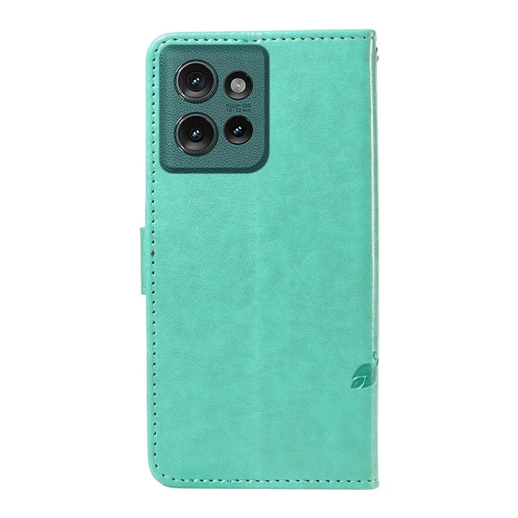 For Motorola Edge 50 5G Case Flower Pattern PU Leather Wallet Phone Cover