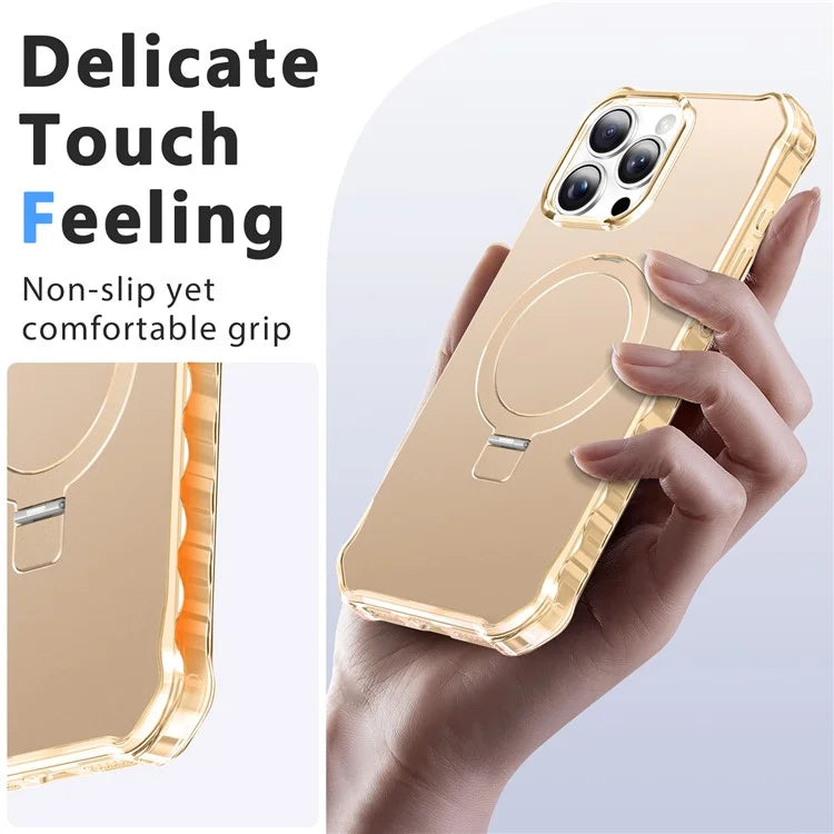 For iPhone 16 Pro Max Case Small Wavy Edge Compatible with MagSafe Anti-Drop PC+TPU Phone Cover