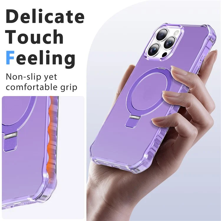For iPhone 16 Pro Case Small Wavy Edge Compatible with MagSafe Frosted Anti-Drop PC+TPU Phone Cover