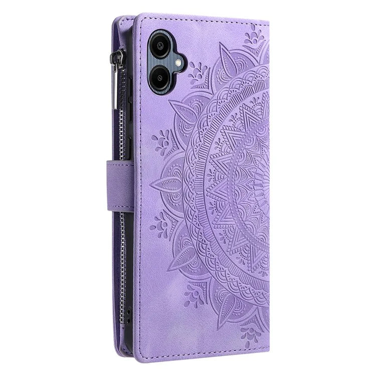Style 006 For Samsung Galaxy A06 Wallet Case PU Leather Phone Cover Mandala Flower Pattern