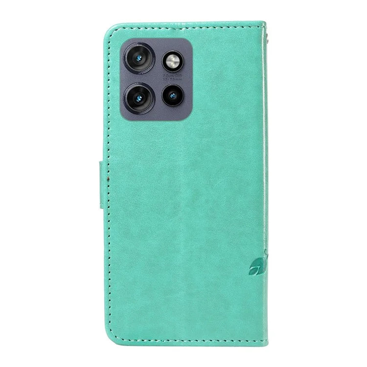 For Motorola Edge 50 Neo 5G Case Flower Pattern PU Leather Wallet Phone Cover