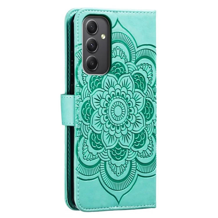 For Samsung Galaxy A35 5G Case PU Leather Mandala Imprinted Design Wallet Phone Cover