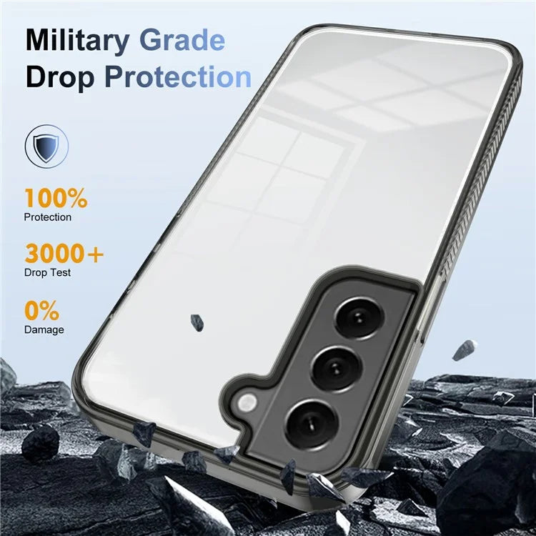 For Samsung Galaxy S22+ 5G Clear Phone Case TPU PC Anti-Slip Drop-Proof Back Cover