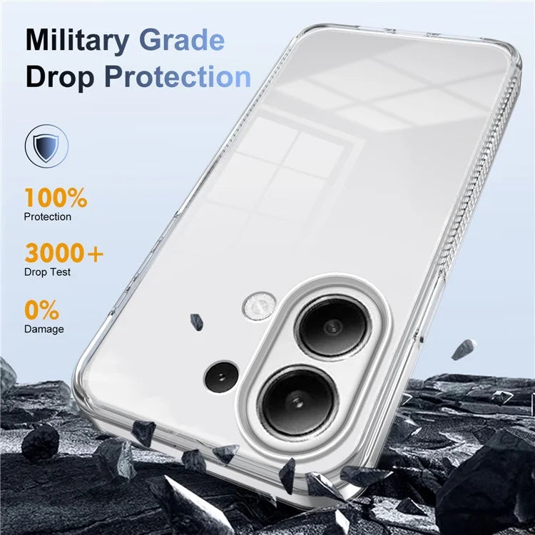 For Xiaomi Redmi Note 13 4G Clear Phone Case TPU PC Anti-Slip Drop-Proof Back Cover