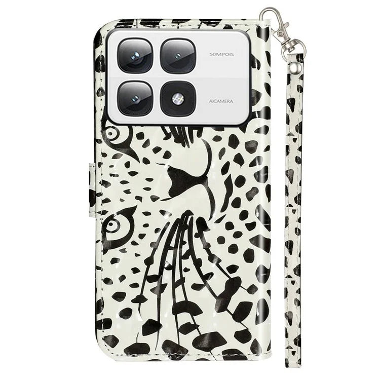 For Xiaomi 14T Pro Case 3D Pattern Printed Phone Leather Phone Cover