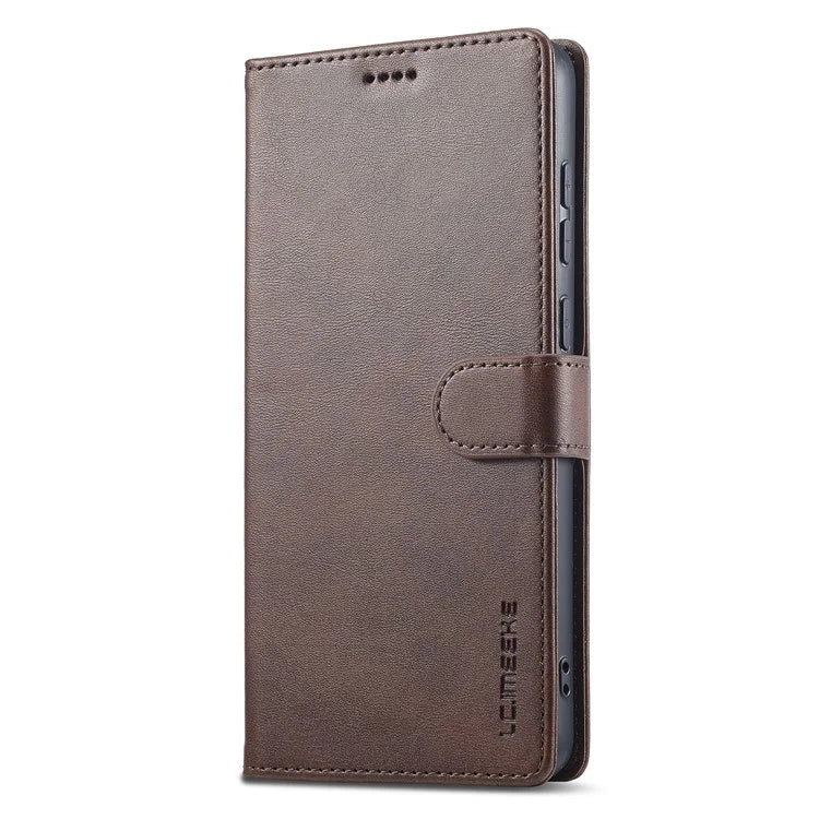 LC.IMEEKE For Samsung Galaxy A06 Case Calf Texture PU Leather Stand Wallet Phone Cover