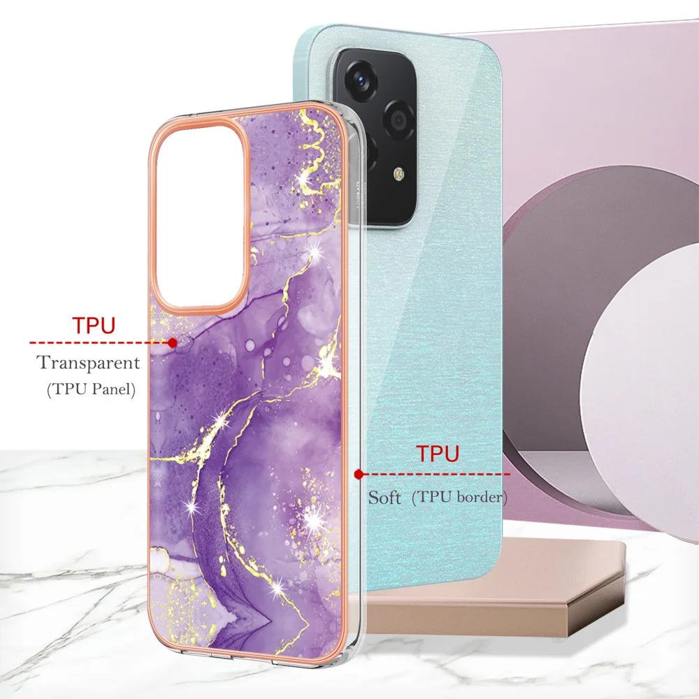 For Honor 200 Lite Case YB IMD Series-2 Style-B IMD Marble Pattern TPU Back Cover