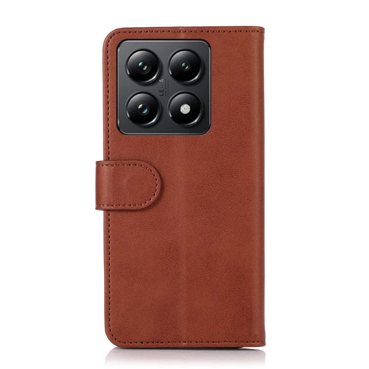 For Xiaomi 14T Case Cowhide Texture Leather Wallet Phone Cover with Stand