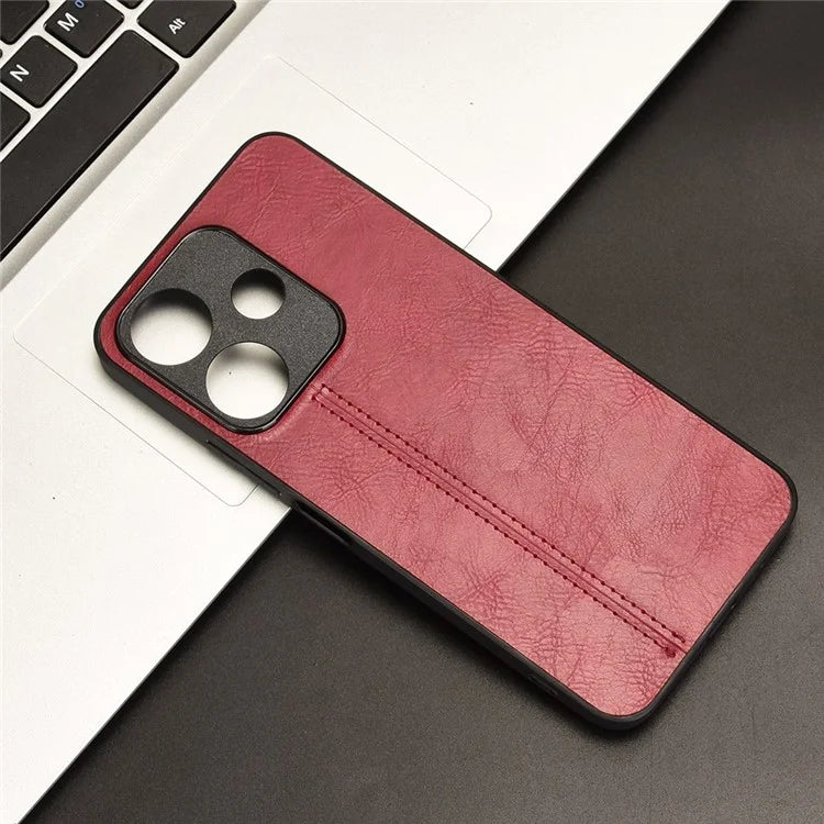 For Xiaomi Redmi 13 5G / 4G Case Leather+TPU+PC Phone Cover Stitching Line