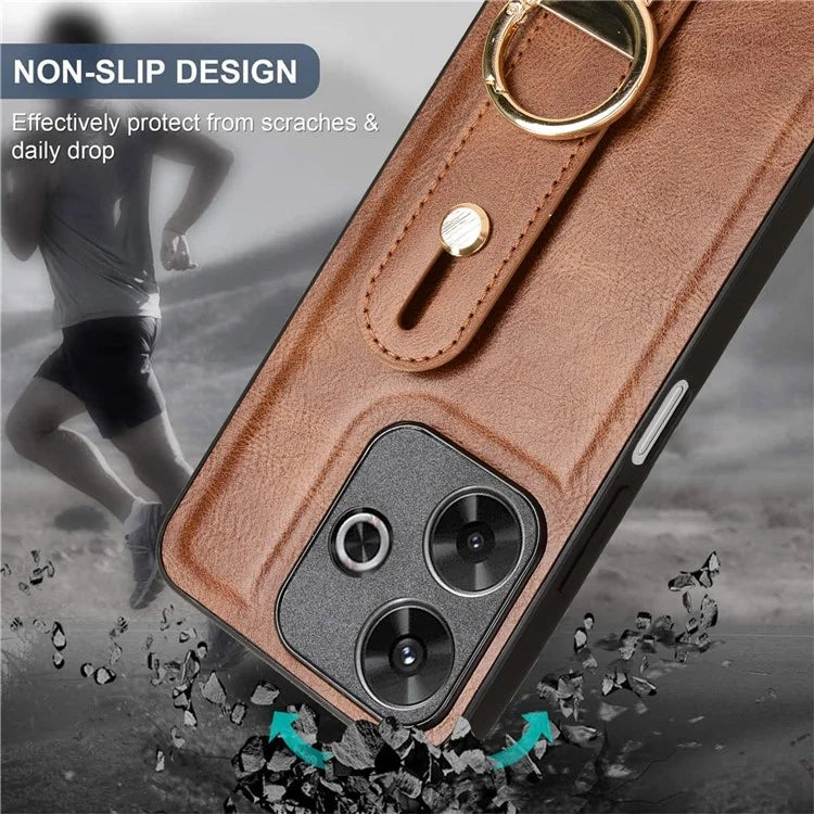 For Xiaomi Redmi 13 5G / 4G Case Wristband Kickstand Leather+PC+TPU Phone Cover with Bottle Opener