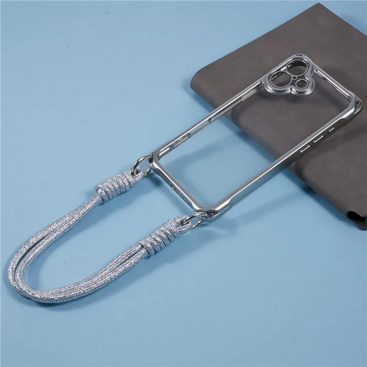 For iPhone 16 Plus Case Reinforced Corner Shockproof TPU Phone Cover with Wrist Strap