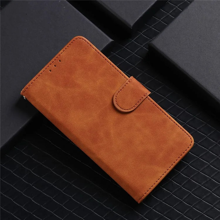 For iPhone 16 Pro Leather Case Skin-Feel Anti-Drop Wallet Flip Phone Cover
