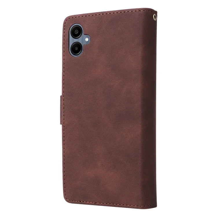 For Samsung Galaxy A06 Case Zipper Wallet Multiple Card Slots Leather Phone Cover