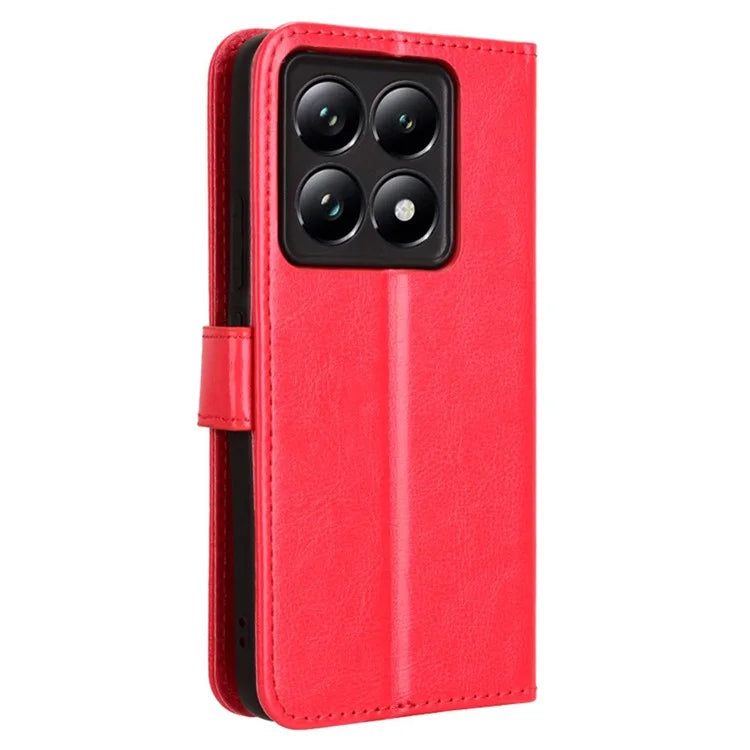For Xiaomi 14T Case Crazy Horse Texture PU Leather Phone Wallet Cover
