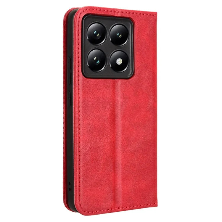 For Xiaomi 14T Leather Case Wallet Stand Retro Texture Phone Cover