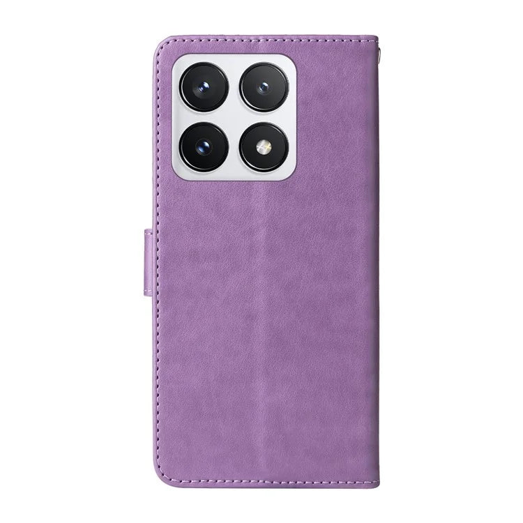 For Xiaomi 14T Pro Leather Case Butterfly Floral Imprint Wallet Stand Cover