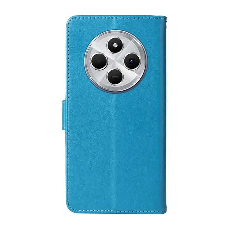 For Xiaomi Redmi 14C 4G Leather Case Butterfly Floral Imprint Wallet Stand Cover