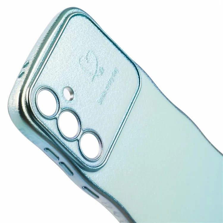 For Samsung Galaxy S24 Case Curly Shape Love Heart TPU Phone Cover Iridescent Gradient