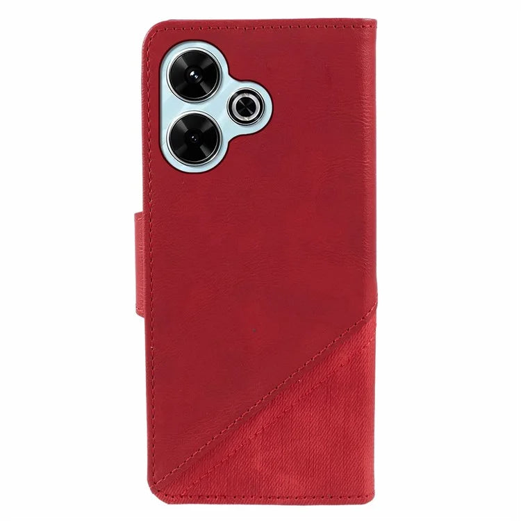 For Xiaomi Poco M6 Plus 5G / Redmi 13 5G / 4G / Note 13R 5G Case Splicing Texture Leather Phone Cover Viewing Stand