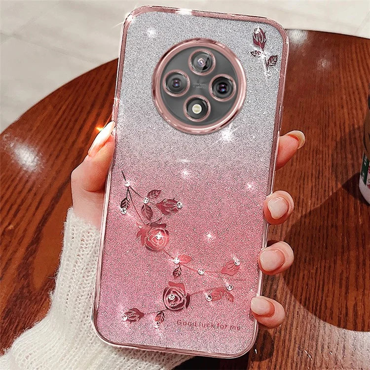 KADEM For Xiaomi Redmi 14C 4G Case Flower TPU Flexible Gradient Phone Cover