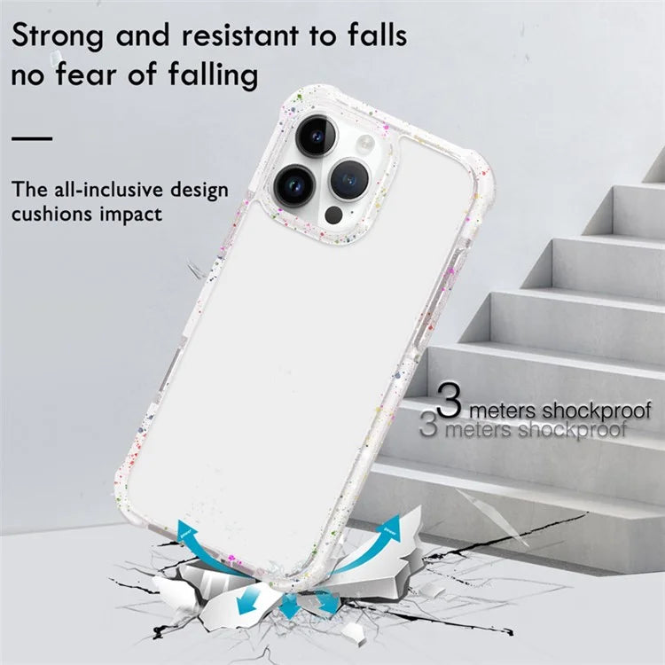 For iPhone 16 Pro Case Reinforced Corner TPU+TPE+Acrylic Clear Phone Cover