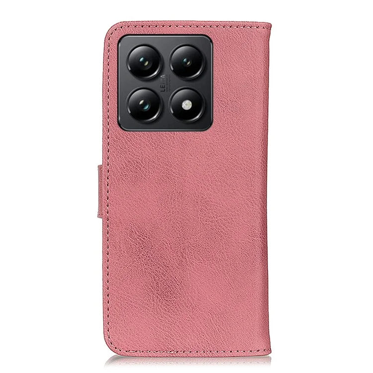 KHAZNEH For Xiaomi 14T Pro Wallet Case Cowhide Texture Leather Flip Phone Cover