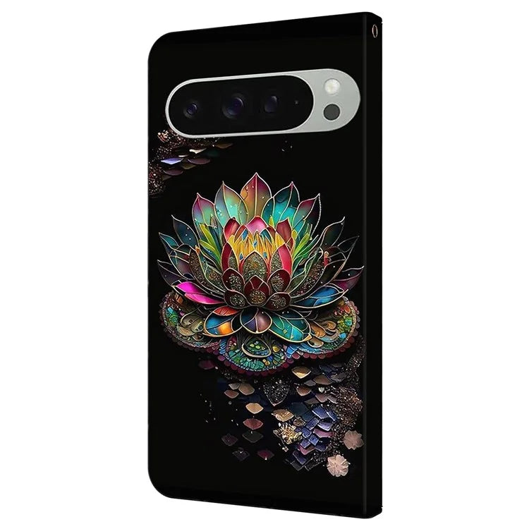 For Google Pixel 9 / Google Pixel 9 Pro Case Pattern Printed Protective Cover TPU+PU Leather Flip Phone Case