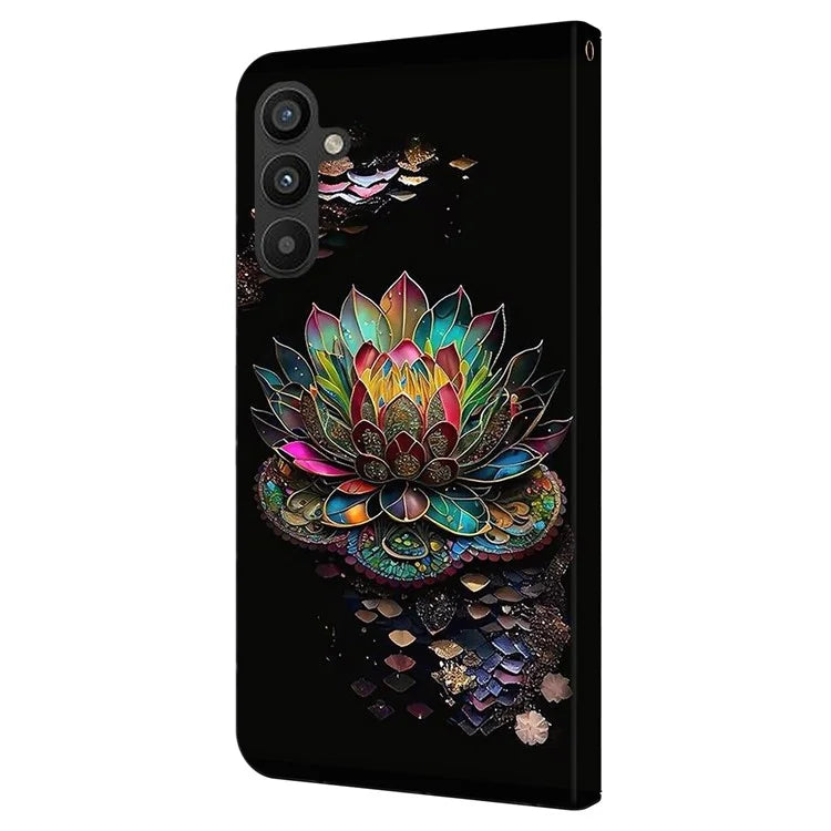 For Samsung Galaxy A34 5G Case Pattern Printed Protective Cover TPU+PU Leather Flip Phone Case