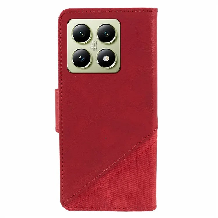 For Xiaomi 14T Case Splicing Texture Leather Phone Cover Viewing Stand