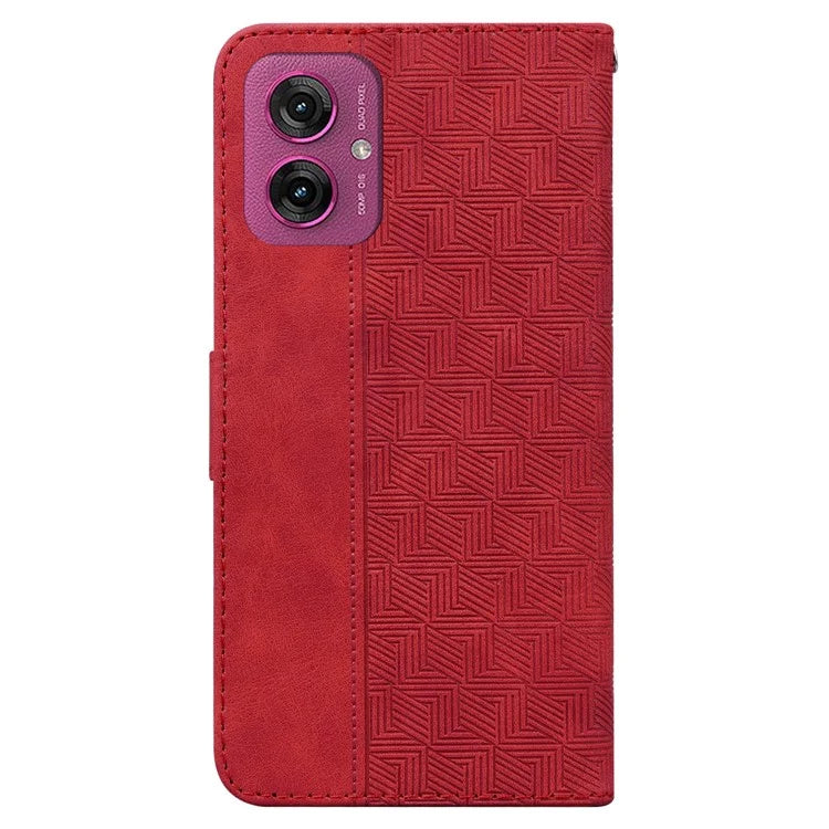 For Motorola Moto G55 5G Case Geometry Pattern Leather Wallet Phone Cover