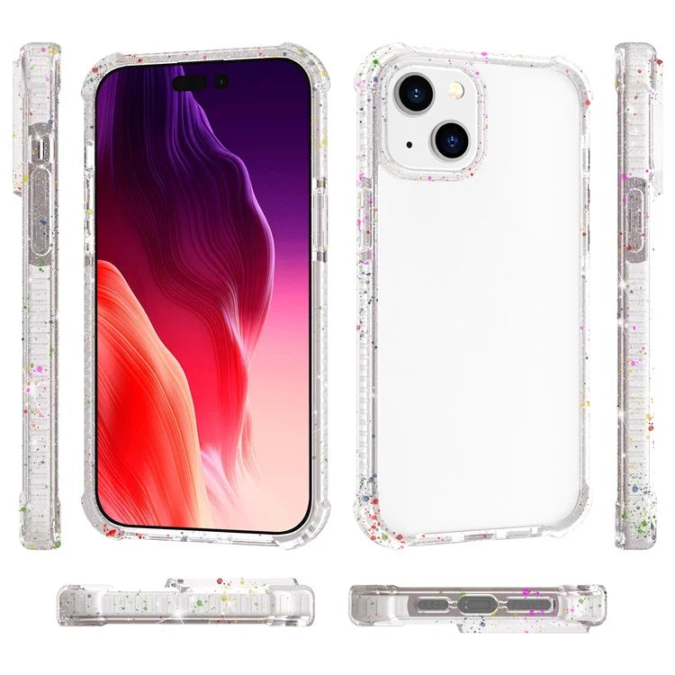 For iPhone 13 Case Reinforced Corner TPU+TPE+Acrylic Clear Phone Cover