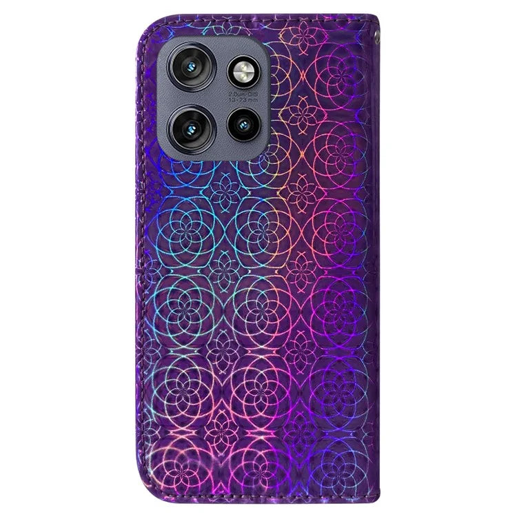 For Motorola Edge 50 Neo 5G / Moto S50 5G Stand Case Dazzling Flower Leather Phone Cover