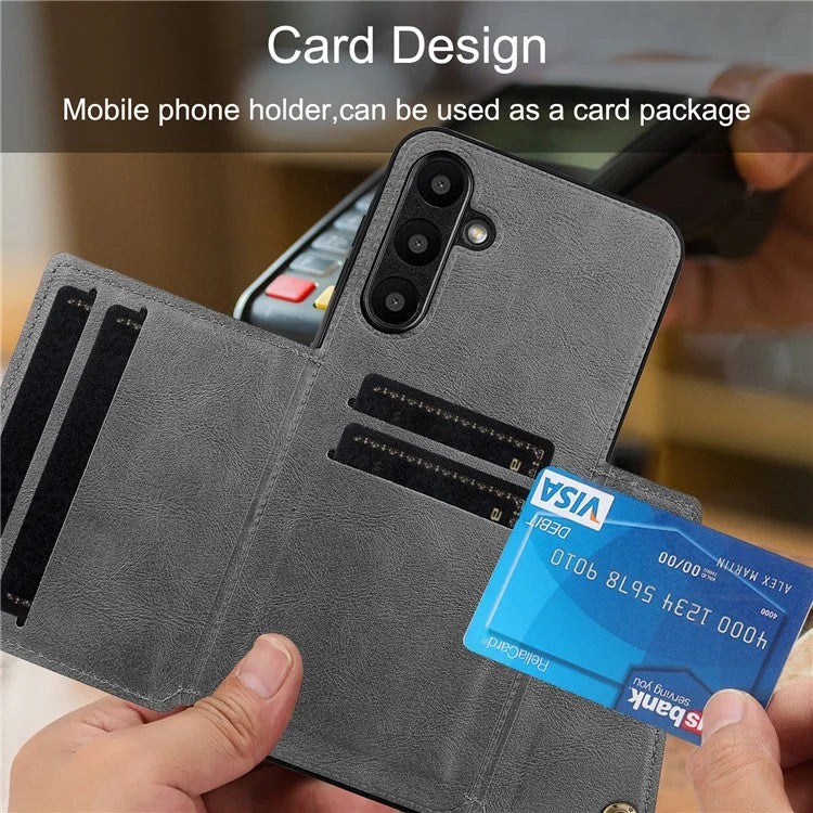 For Samsung Galaxy A16 5G Case Card Slots Kickstand Leather+TPU Phone Cover