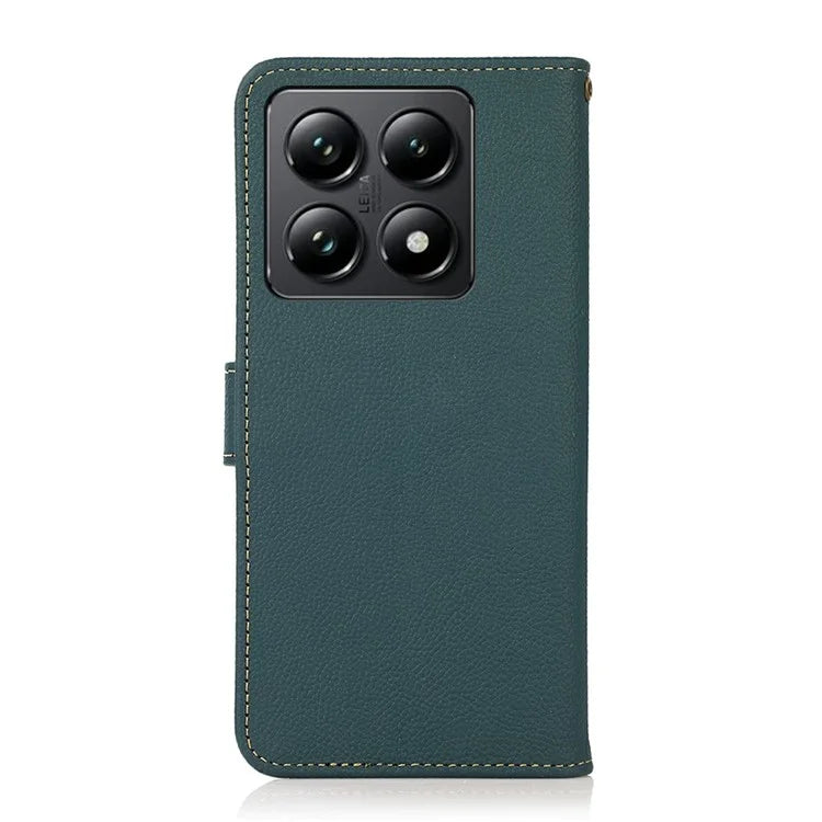 KHAZNEH For Xiaomi 14T Pro Case Genuine Cow Leather Wallet Phone Cover