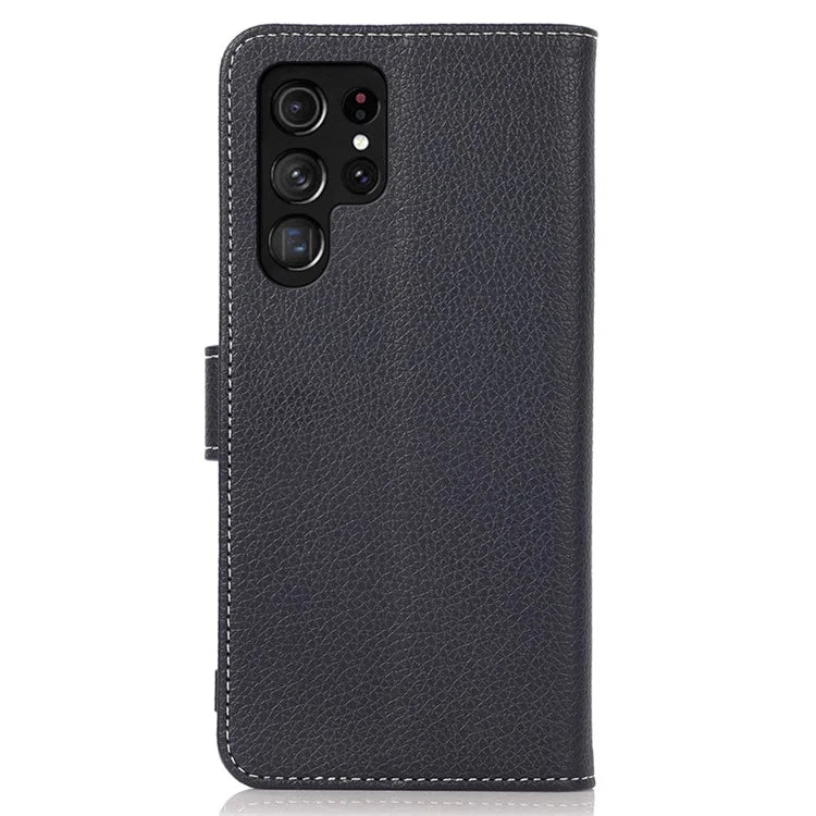 For Samsung Galaxy S25 Ultra Stand Case Litchi Texture Leather Phone Cover with Wallet