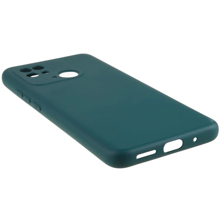 2.0mm Thick TPU Cover for Xiaomi Redmi 10C 4G, Liquid Silicone Texture Arc Edge Protective Back Case