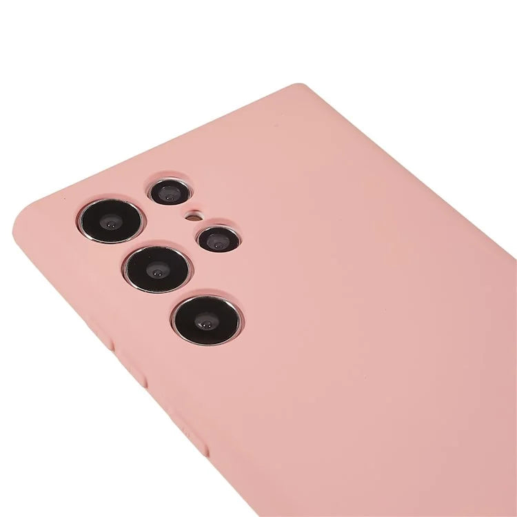 For Samsung Galaxy S22 Ultra 5G TPU Shock-Absorption Flexible Phone Case Liquid Silicone Texture 2.0mm Thick Arc Edge Camera Protection Cover