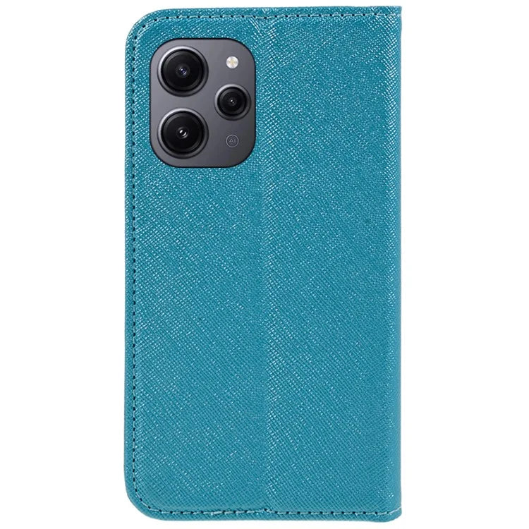 For Xiaomi Redmi 12 4G Phone Case Cross Texture PU Leather Stand Flip Wallet Cover