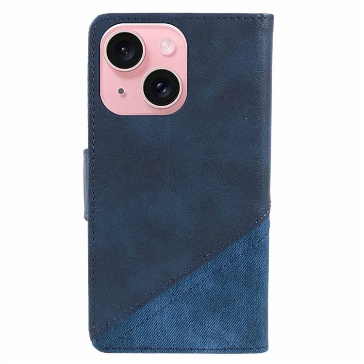 For iPhone 15 Case Anti-Drop PU Leather Flip Cover Wallet Phone Case with Stand