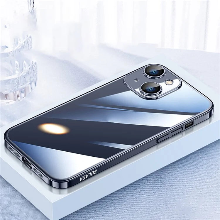SULADA Crystal Steel Series For iPhone 15 Case TPU+Tempered Glass Clear Protective Phone Shell
