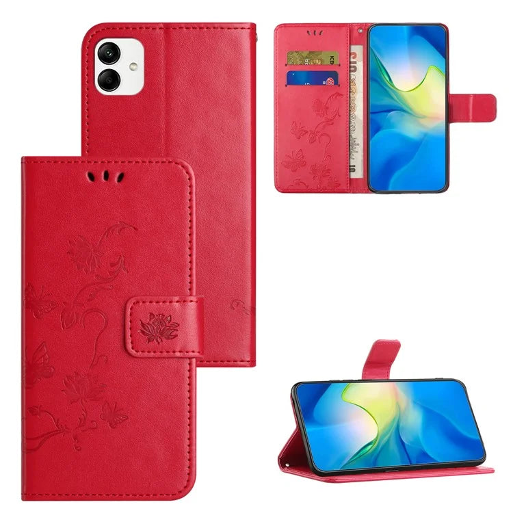 For Samsung Galaxy A05 4G Case Imprinted PU Leather Wallet Folding Stand Phone Cover