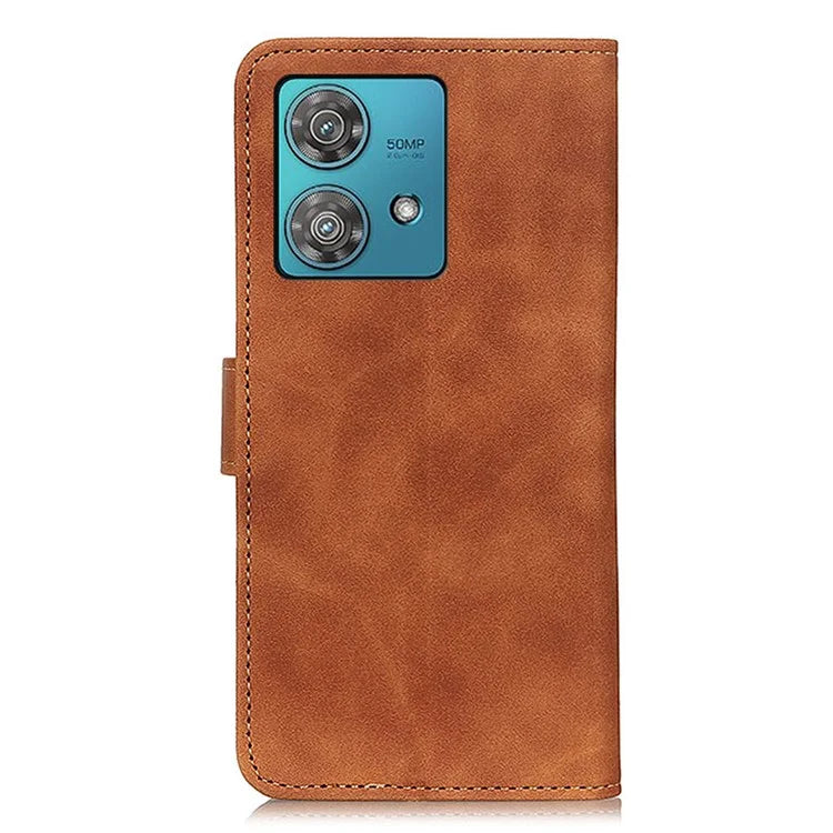 KHAZNEH For Motorola Edge 40 Neo 5G Case Retro Texture Leather Wallet Cell Phone Cover